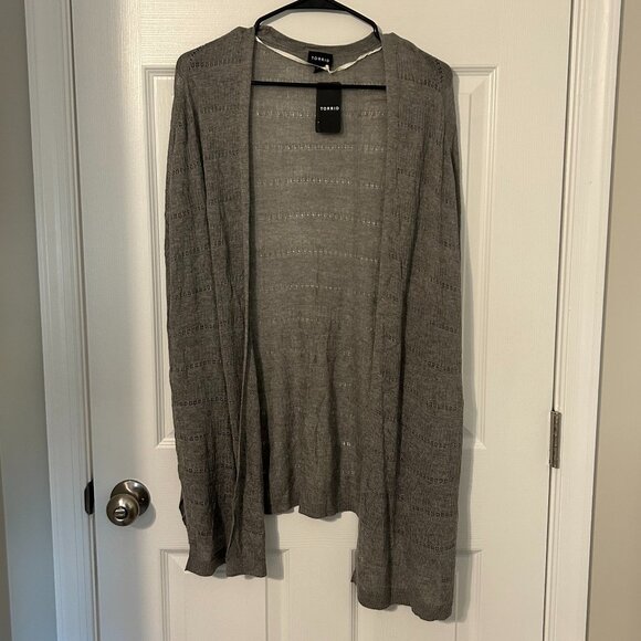 Torrid Lightweight Sleeveless Kimono NWT,‎ Gray 00/0 - Picture 1 of 6